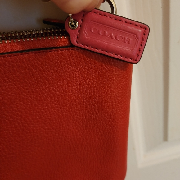 Coach Pink Crossbody Lyla Park Leather Double Gusset Zip Purse Adjustable Strap - Picture 2 of 3